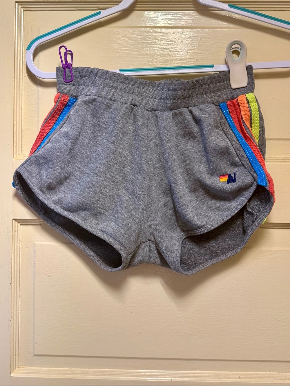 Aviator Nation Cropped 5 Striped Sweatshirt and 5 Striped Short. - Picture 6 of 10